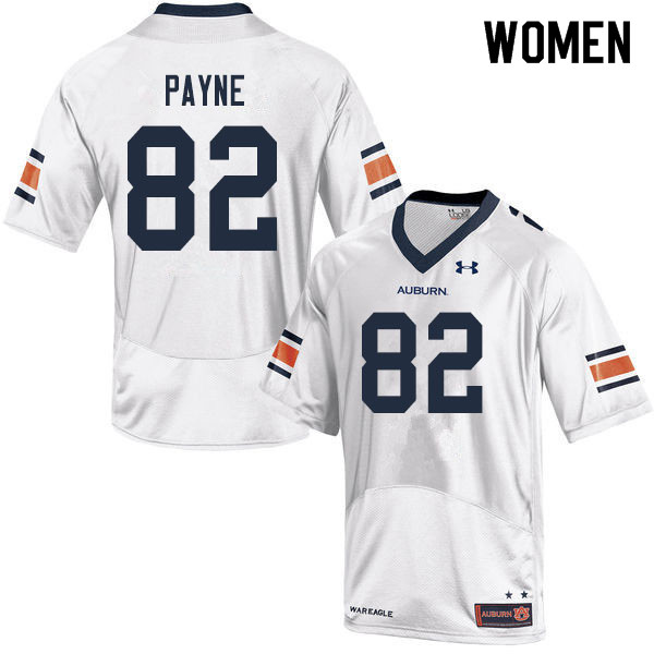 Auburn Tigers Women's Cameron Payne #82 White Under Armour Stitched College 2019 NCAA Authentic Football Jersey SQD3874NW